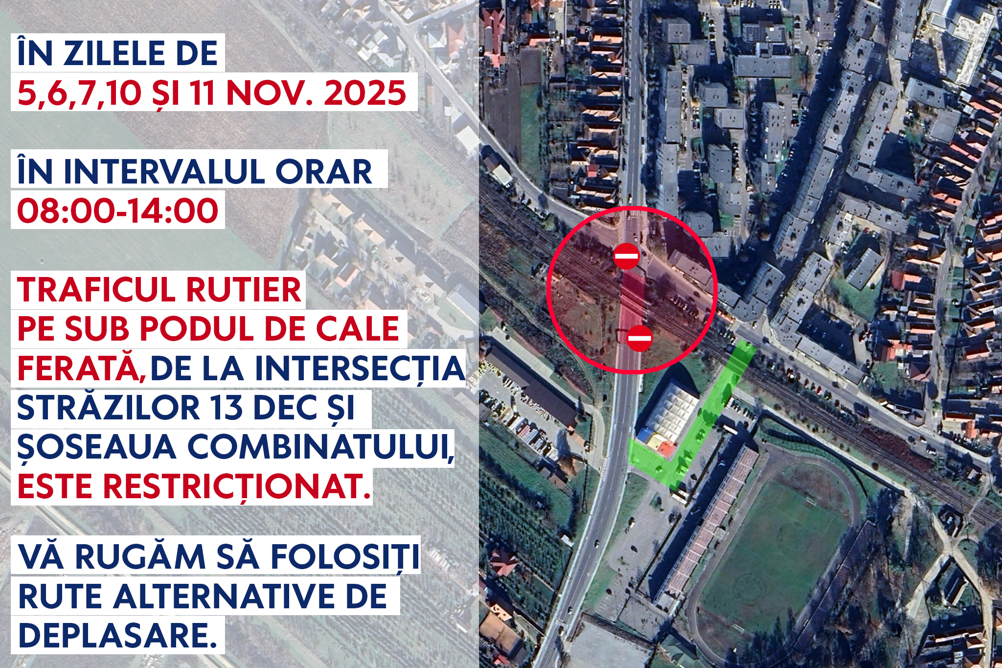 Comunicat de presa restrictii trafic pod CFR 13 DECEMBRIE